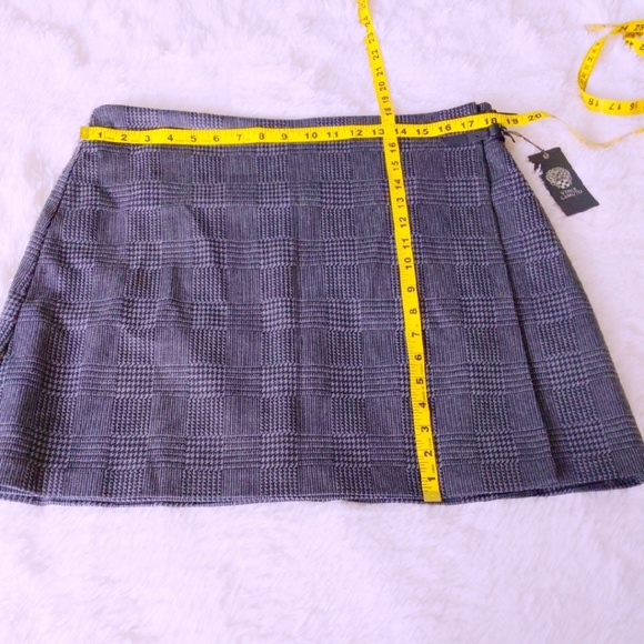 NWT VINCE CAMUTO PLAID SKIRT FAUX WRAP - Picture 8 of 9